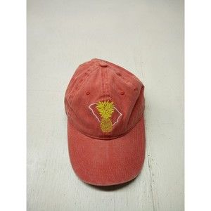 Kaufman Brand Pineapple embroidered hat cap strapback Faded Red